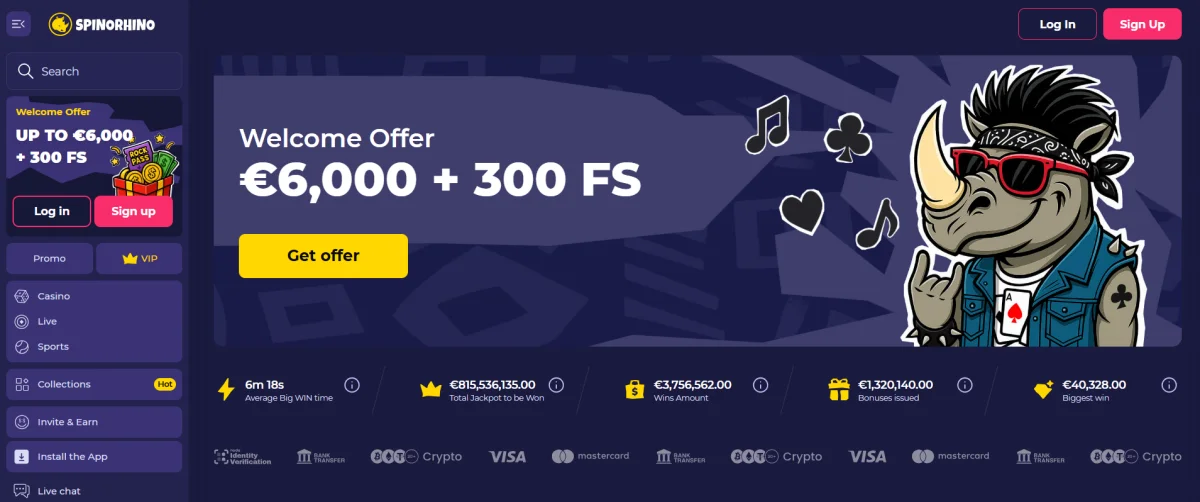 Spinorhino online καζίνο Ελλάδα κεντρική σελίδα